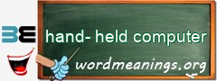 WordMeaning blackboard for hand-held computer